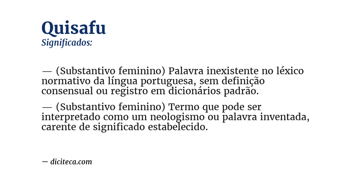 Significado de quisafu