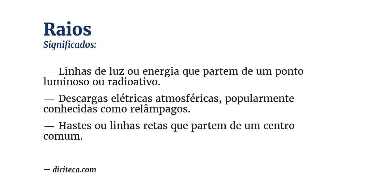 Significado de raios