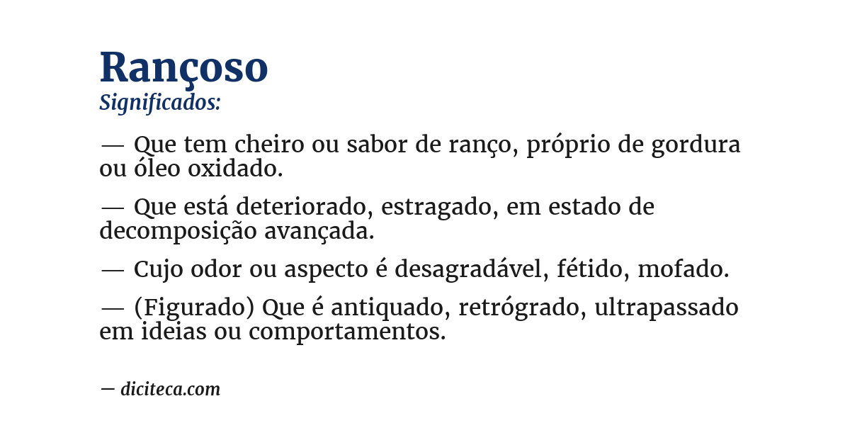 Significado de rançoso