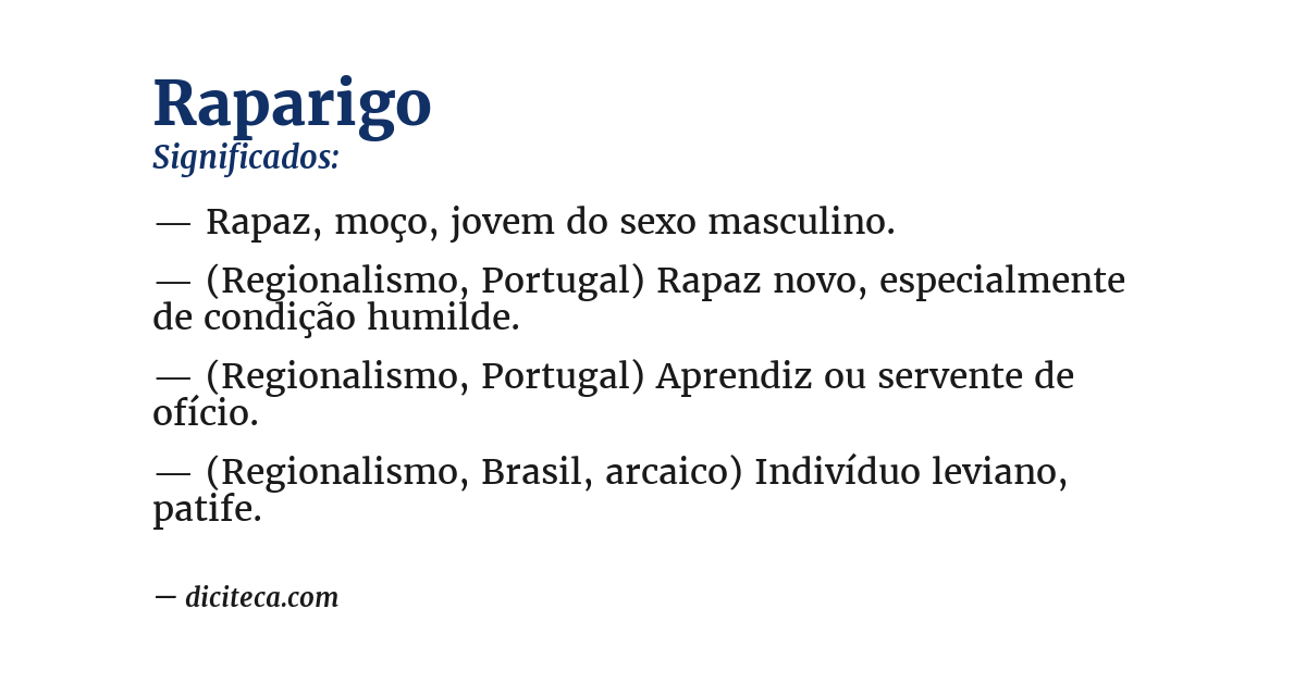 Significado de raparigo