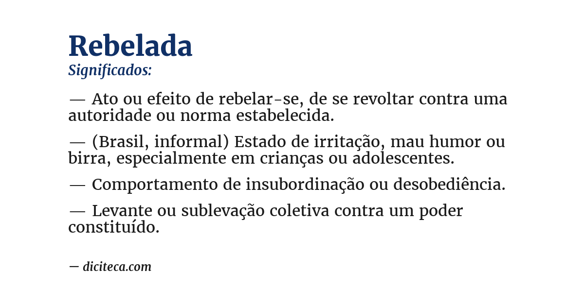 Significado de rebelada