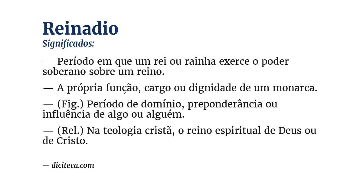 Significado de reinadio