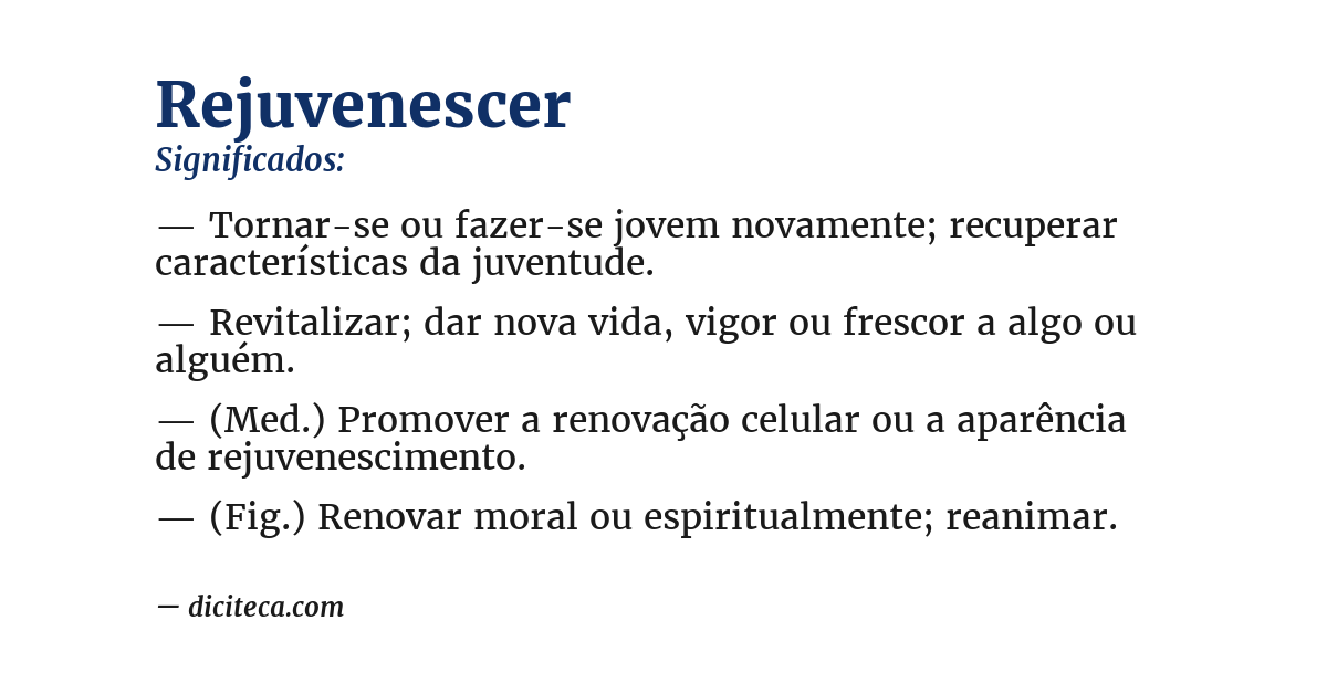 Significado de rejuvenescer