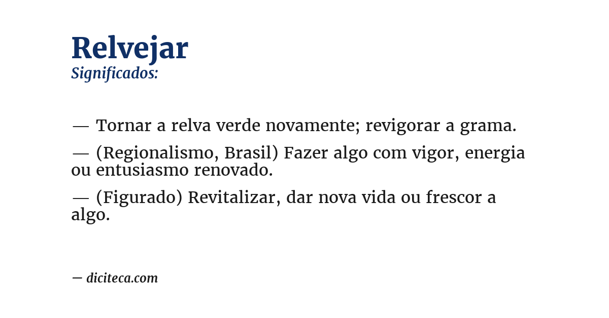 Significado de relvejar