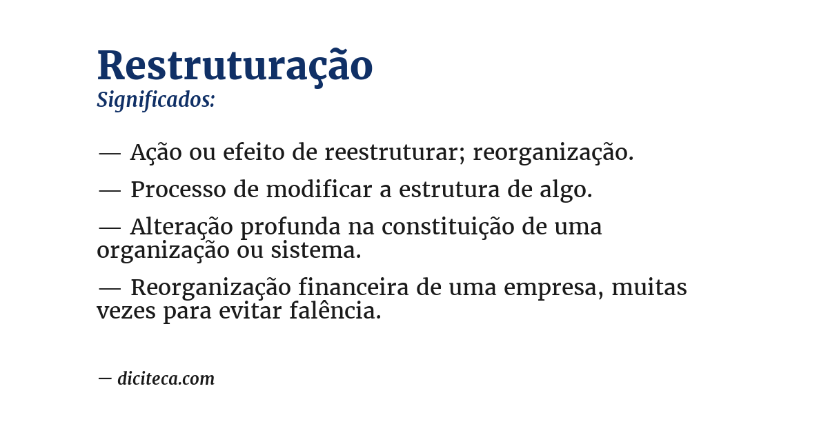 Significado de restruturação