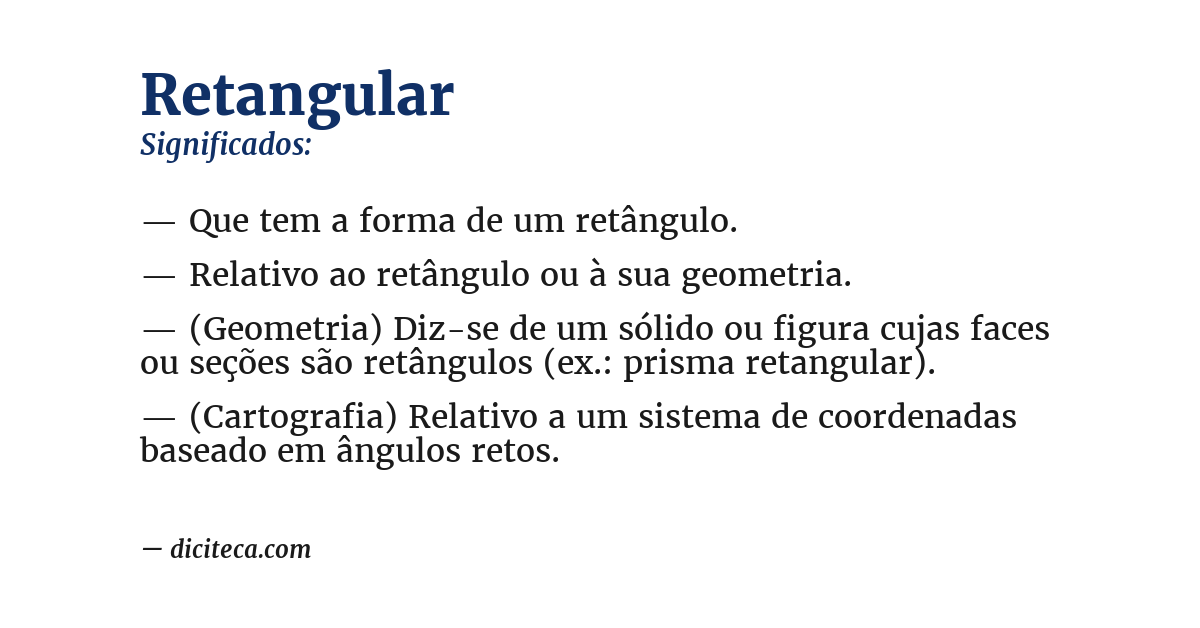 Significado de retangular