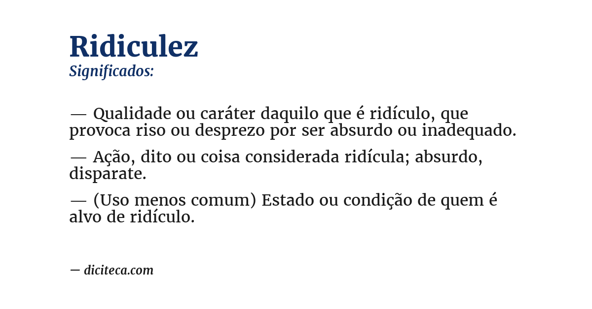 Significado de ridiculez