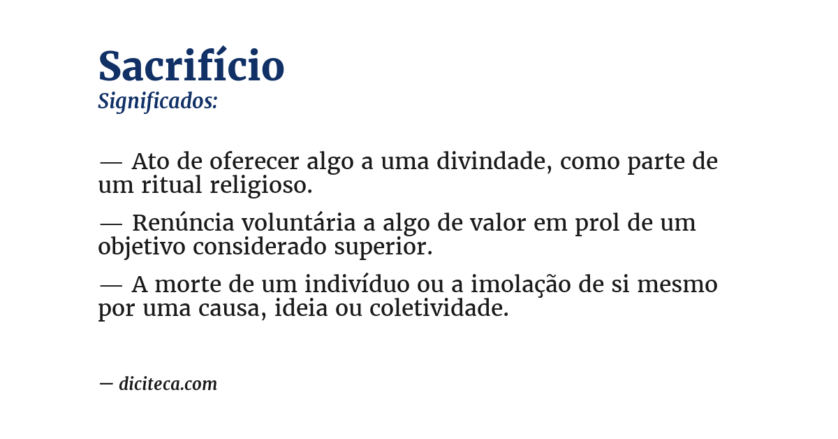 Significado de sacrifício