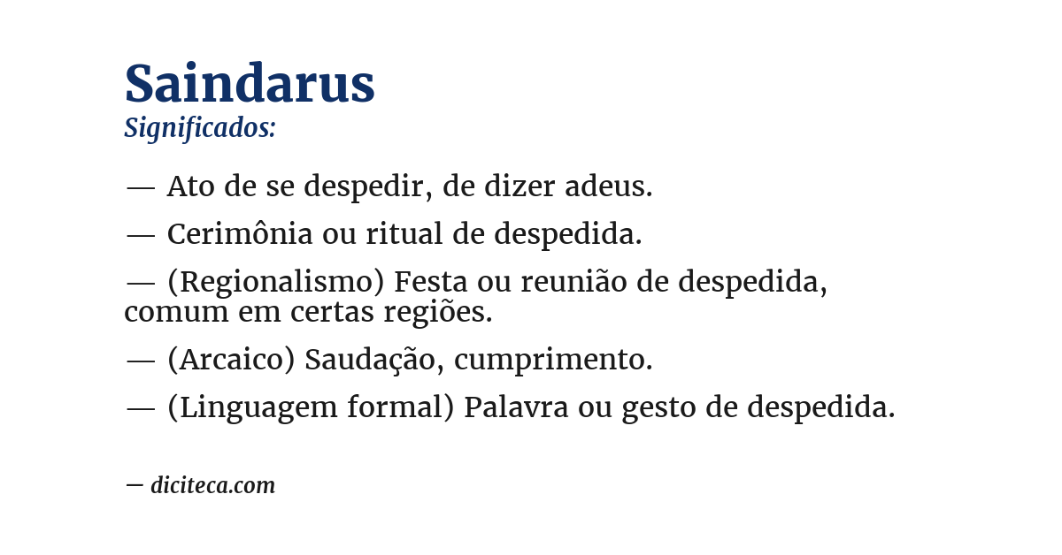 Significado de saindarus