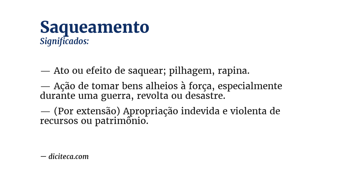 Significado de saqueamento