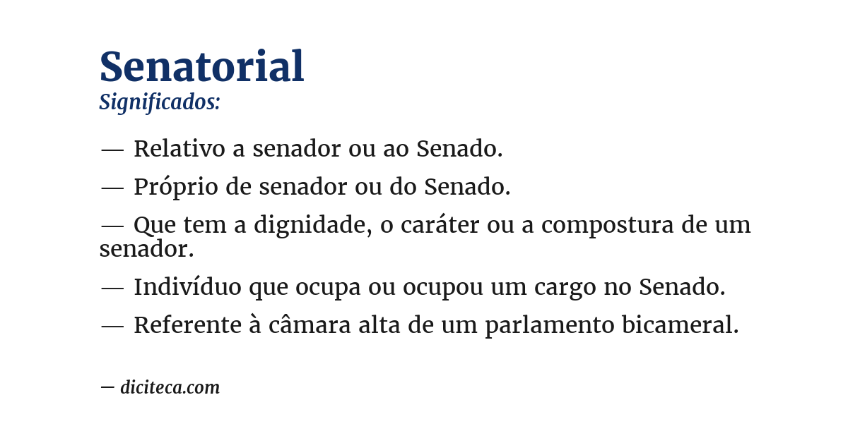 Significado de senatorial