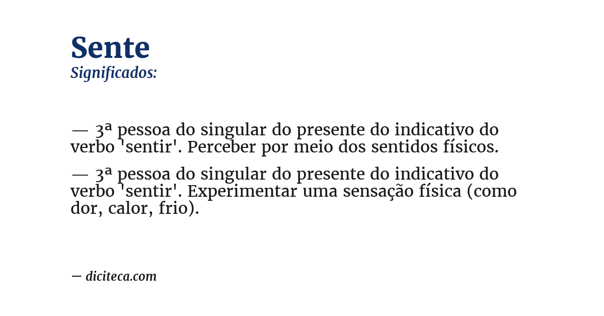 Significado de sente