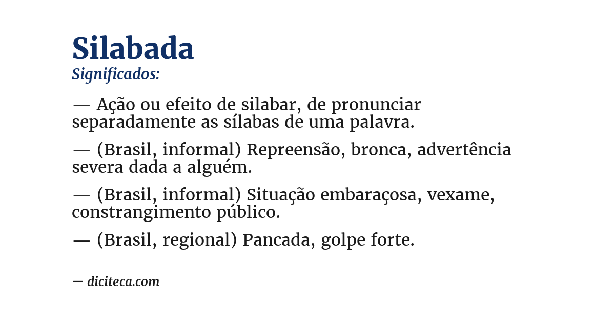 Significado de silabada