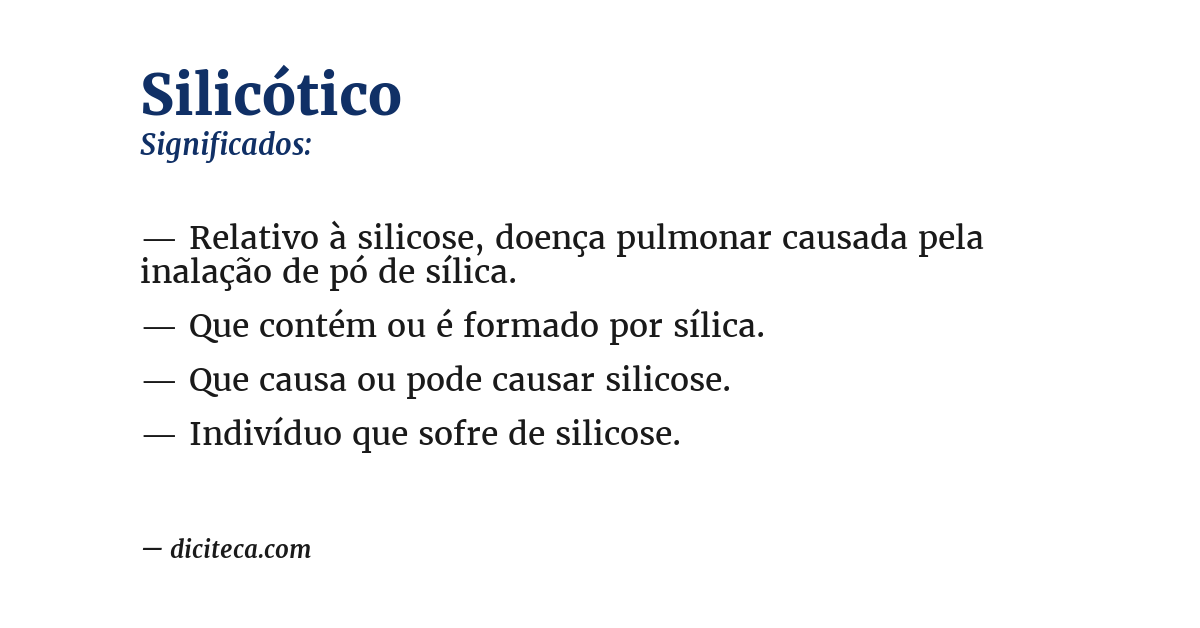 Significado de silicótico