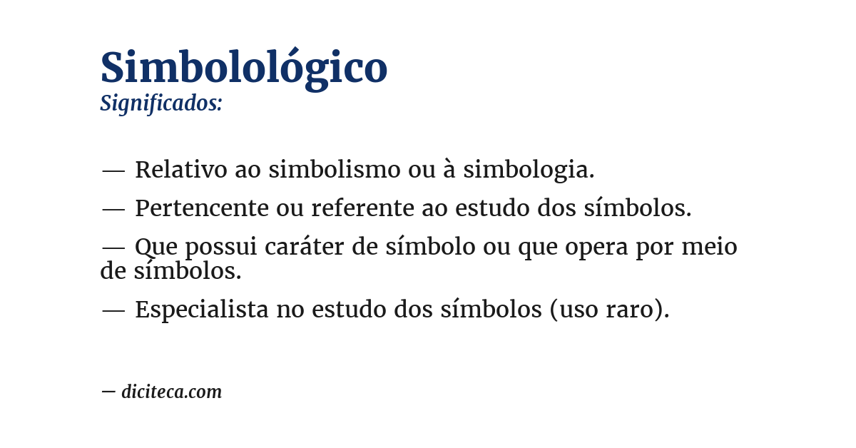 Significado de simbolológico