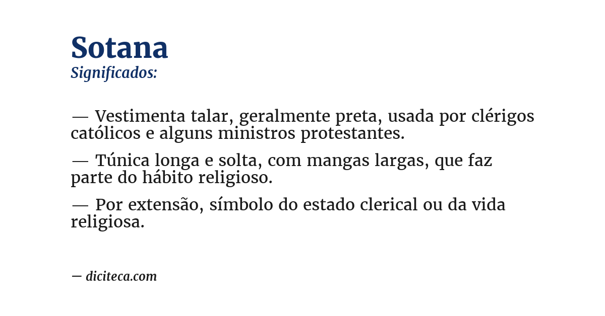 Significado de sotana