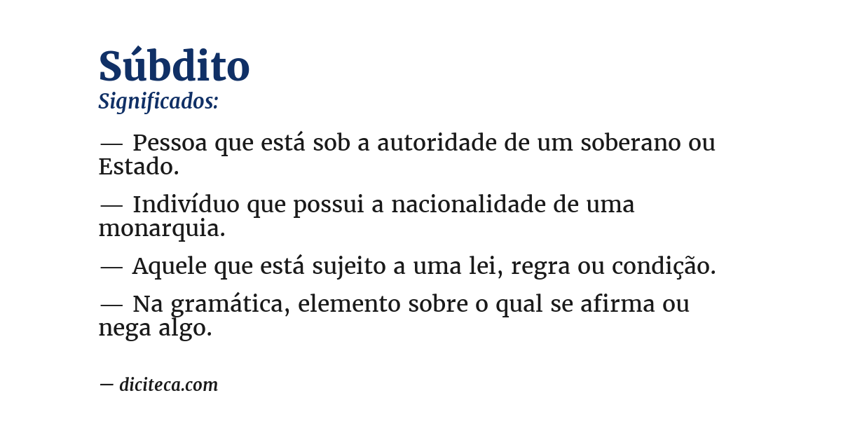 Significado de súbdito