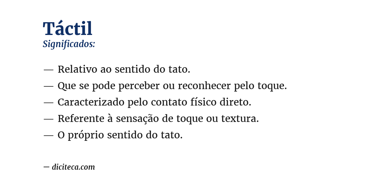 Significado de táctil