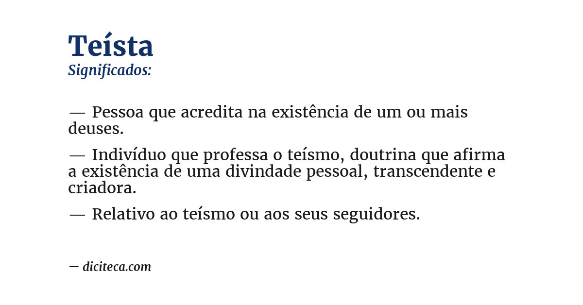Significado de teísta