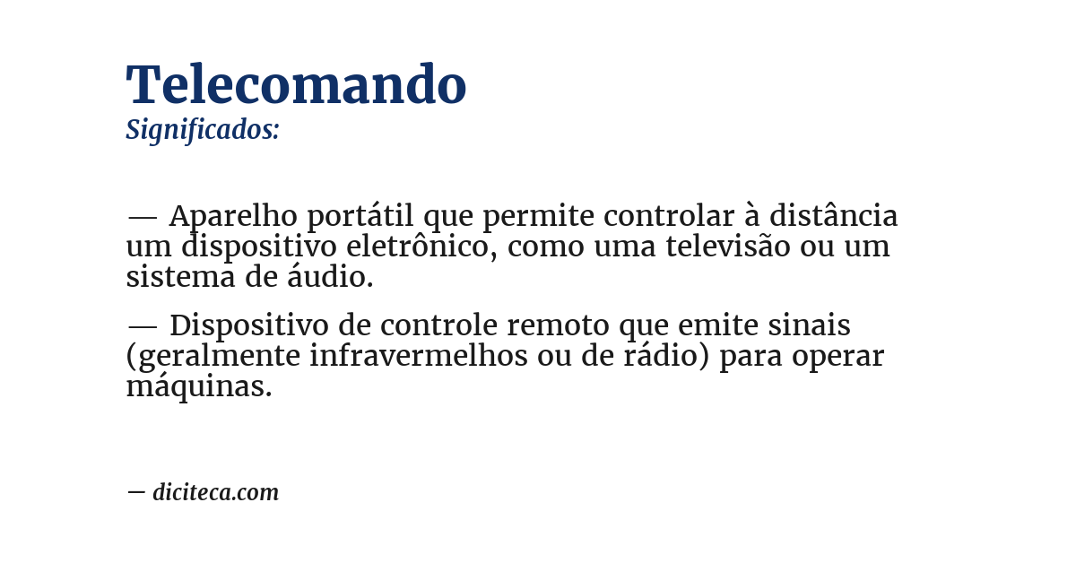 Significado de telecomando