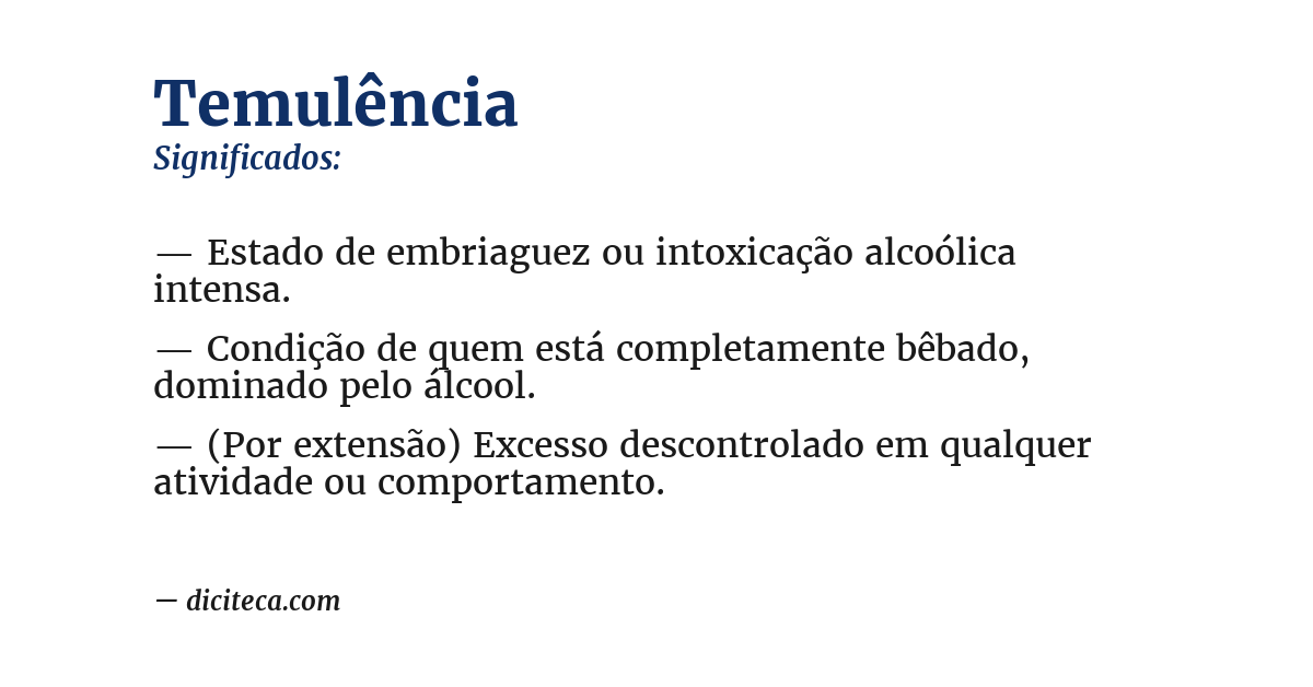Significado de temulência