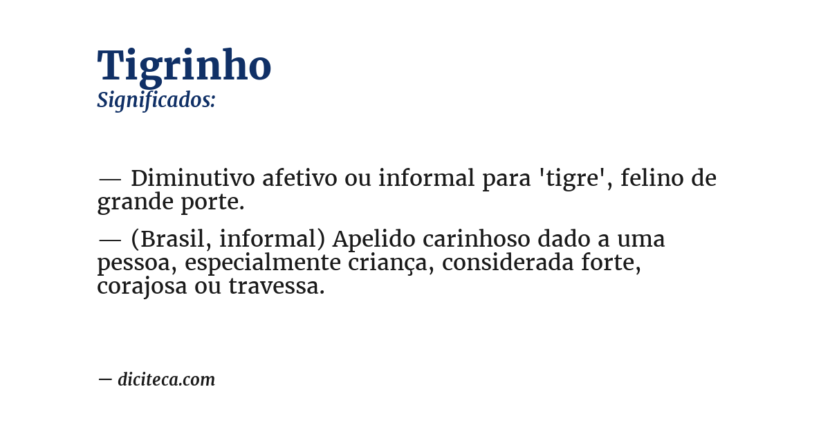 Significado de tigrinho