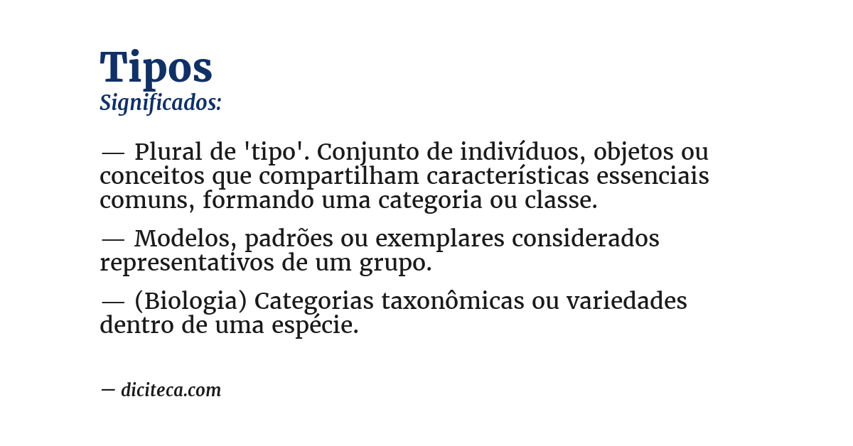 Significado de tipos