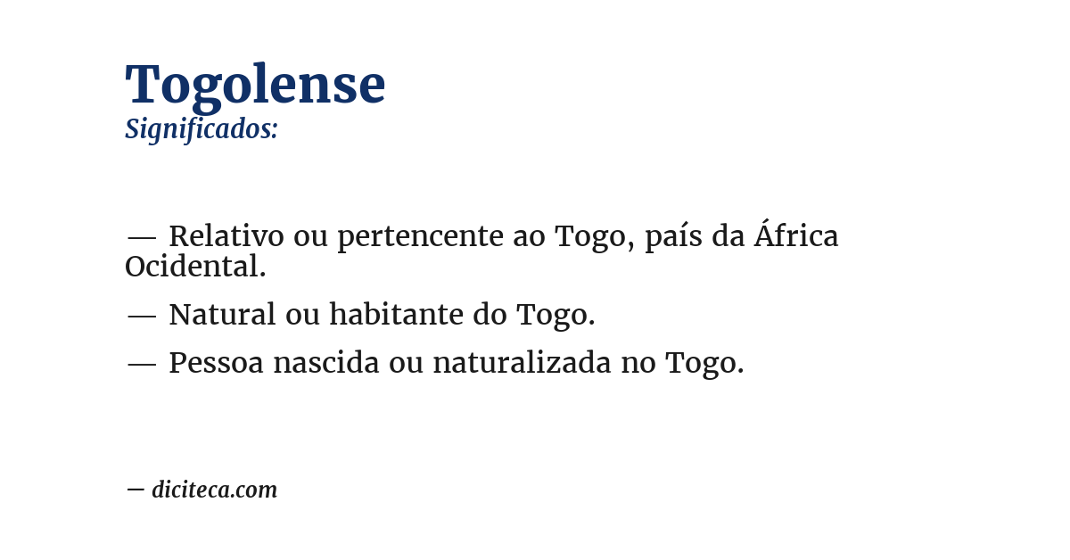 Significado de togolense