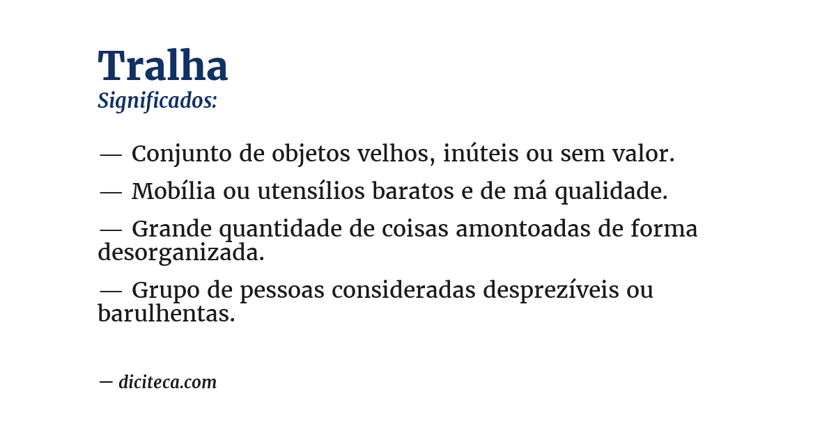 Significado de tralha