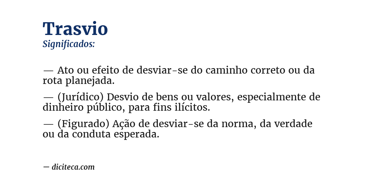 Significado de trasvio