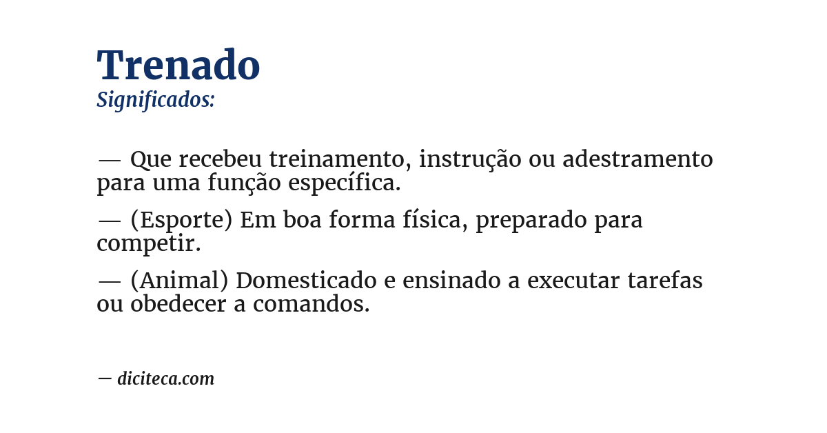 Significado de trenado