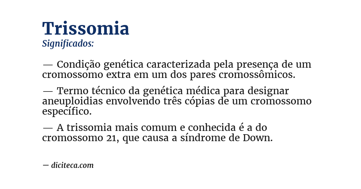Significado de trissomia