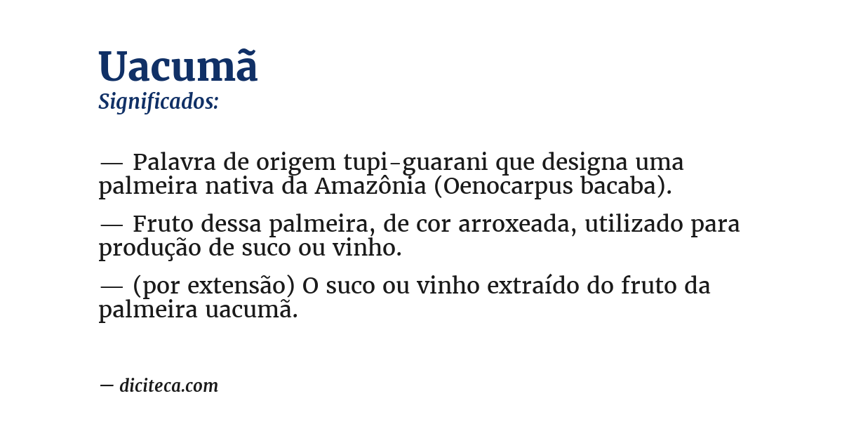 Significado de uacumã