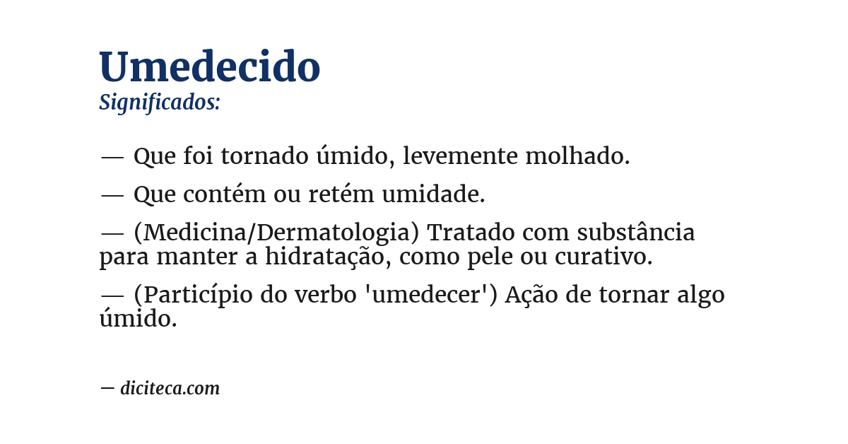 Significado de umedecido