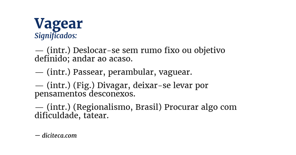 Significado de vagear