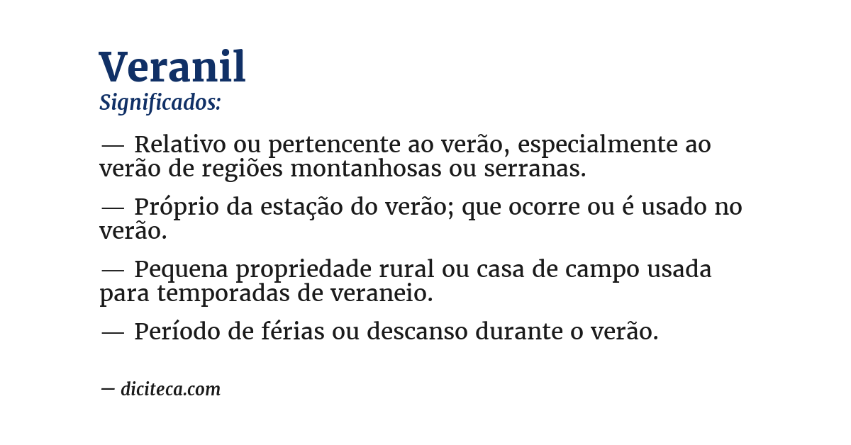 Significado de veranil