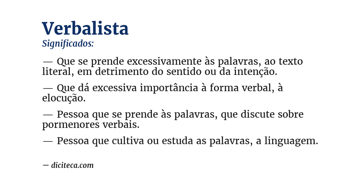 Significado de verbalista