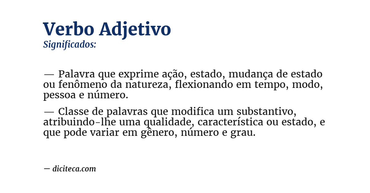 Significado de verbo adjetivo