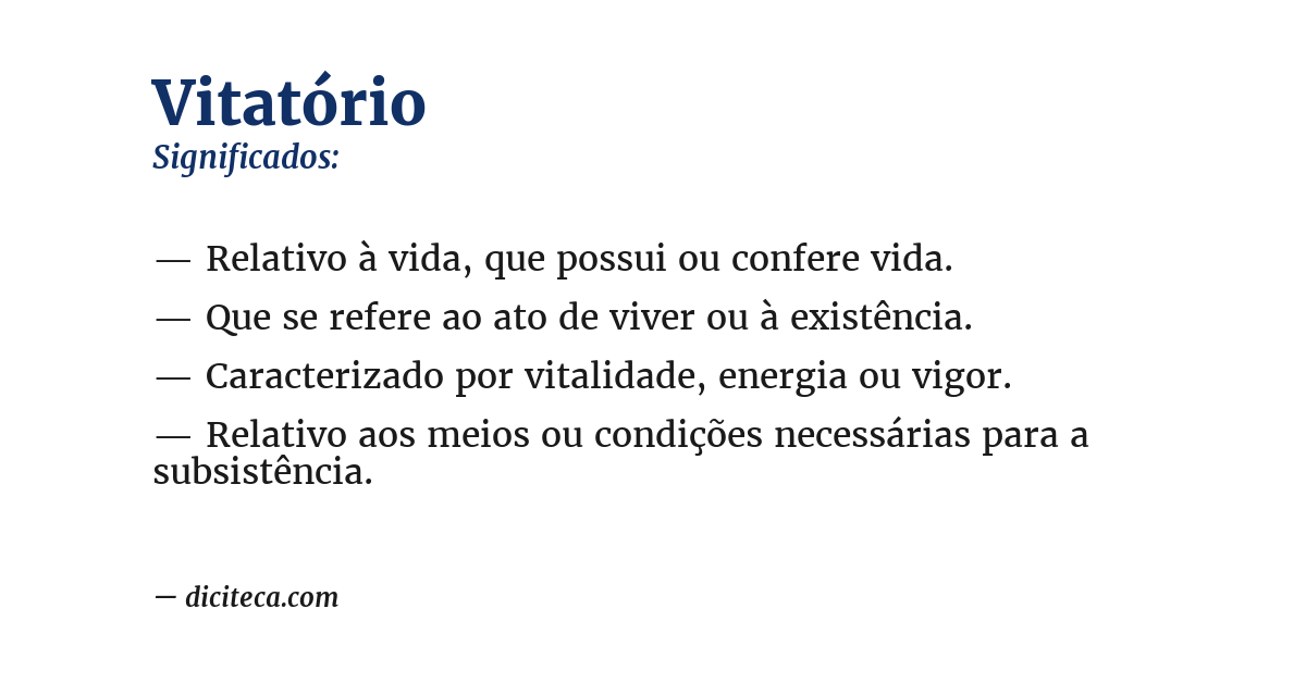 Significado de vitatório