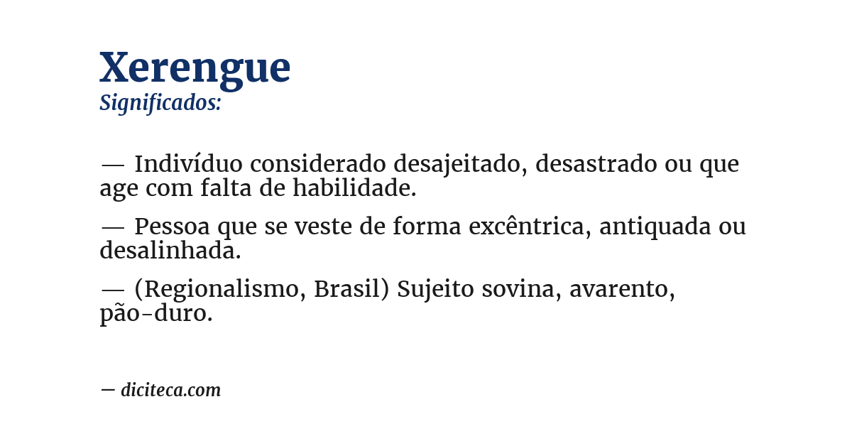 Significado de xerengue
