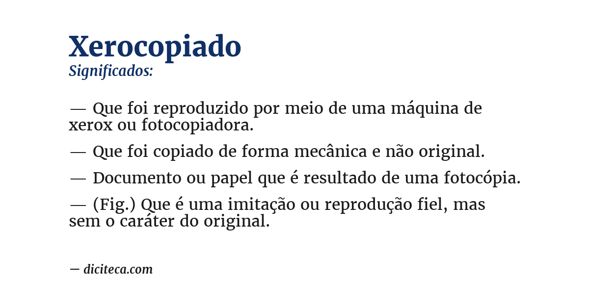 Significado de xerocopiado