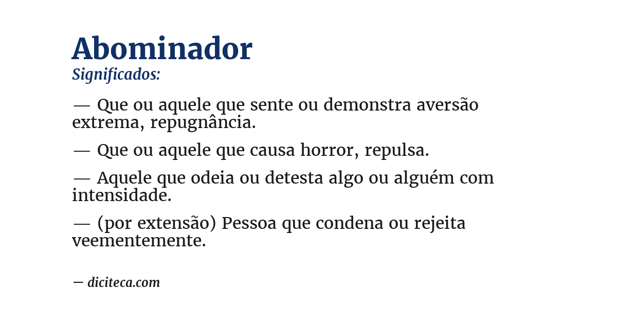 Significado de abominador