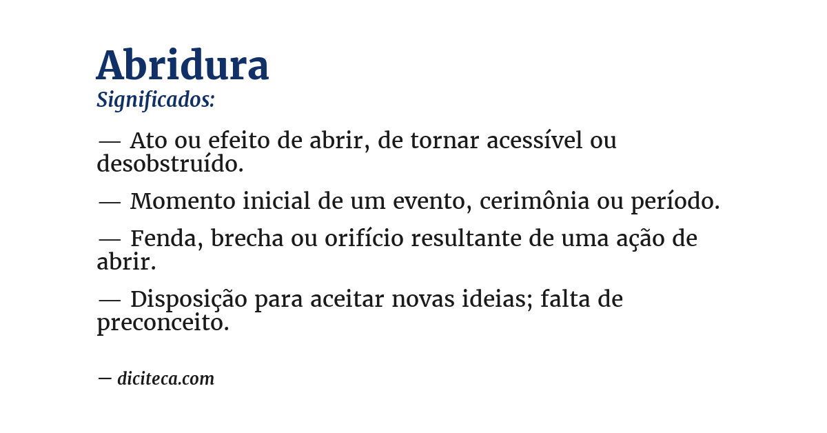 Significado de abridura