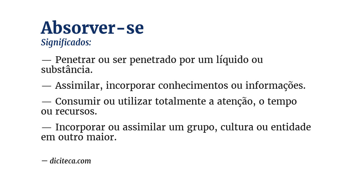 Significado de absorver-se