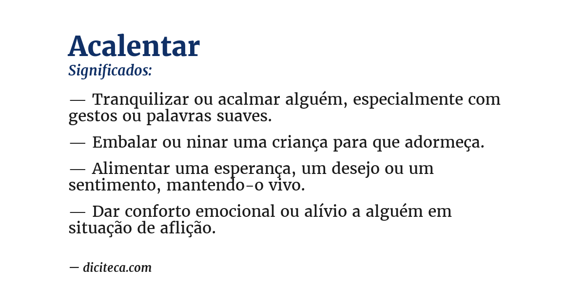 Significado de acalentar