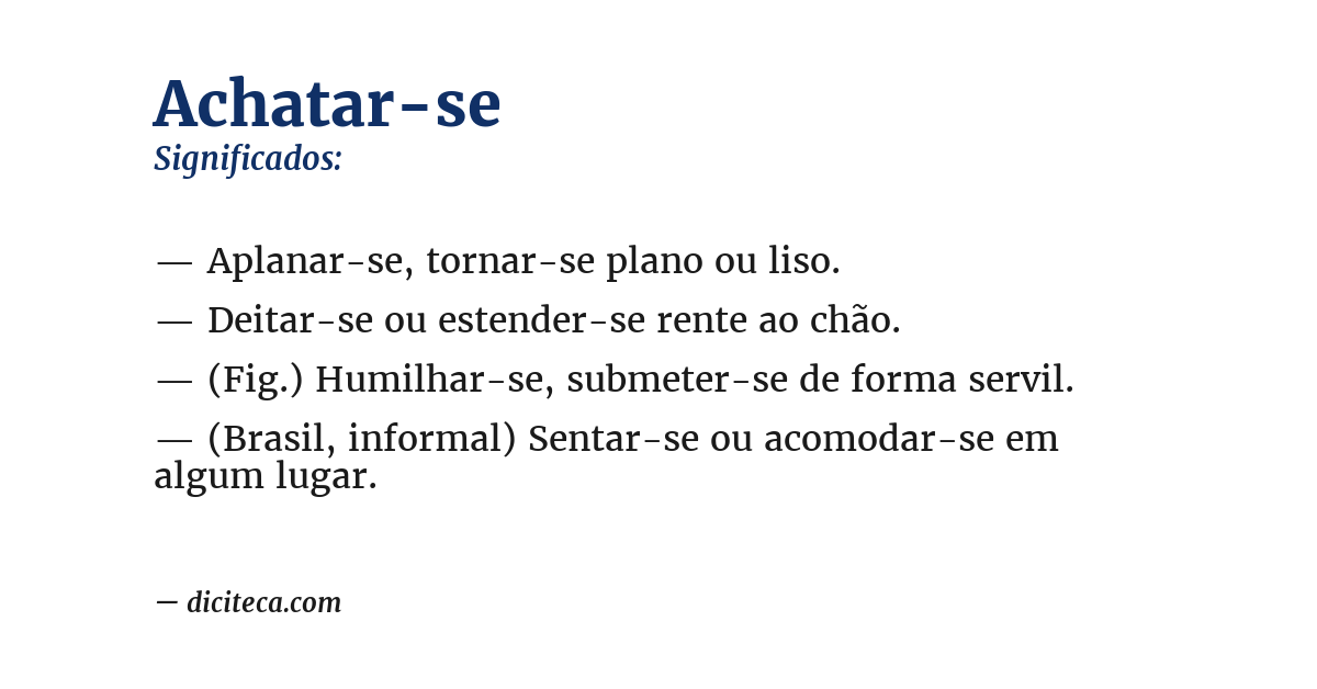 Significado de achatar-se