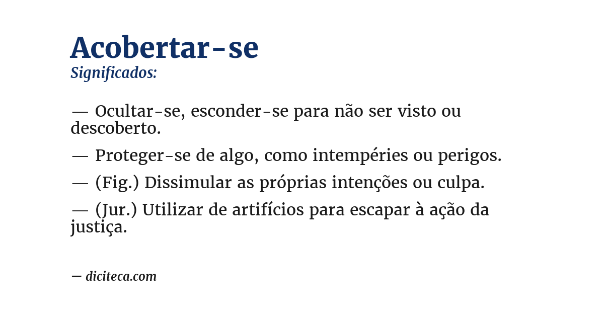 Significado de acobertar-se