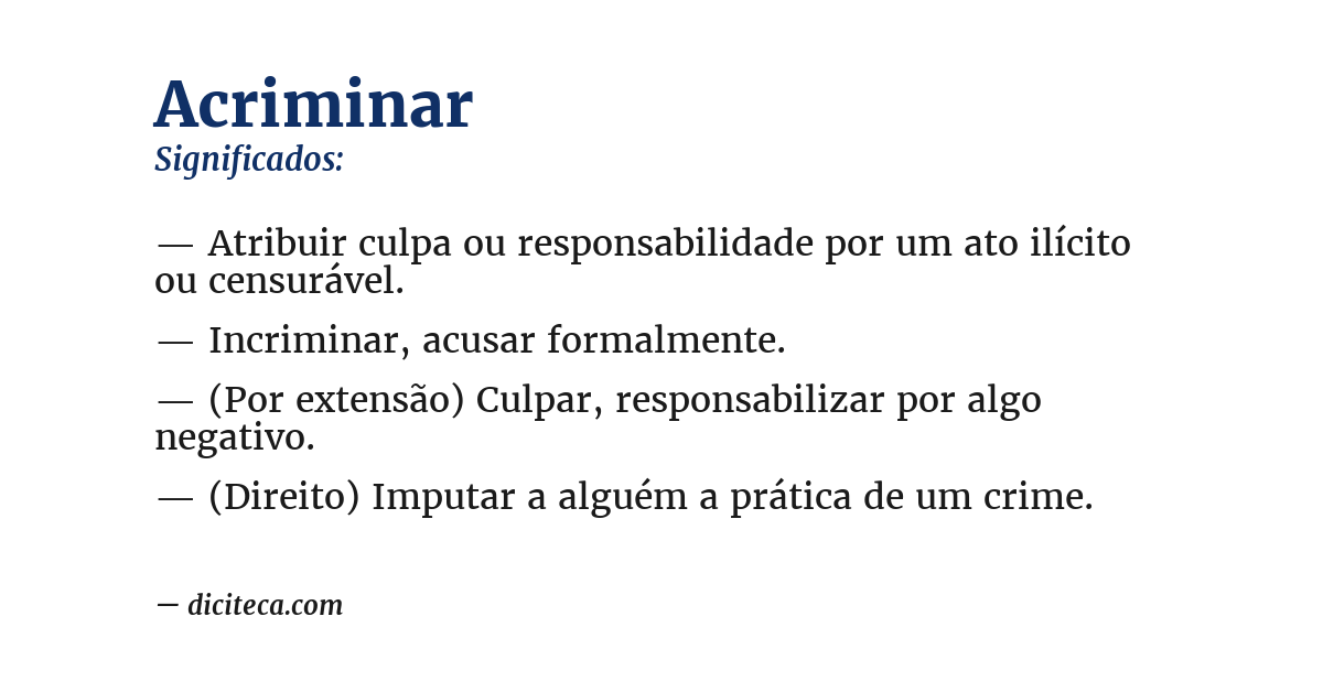 Significado de acriminar