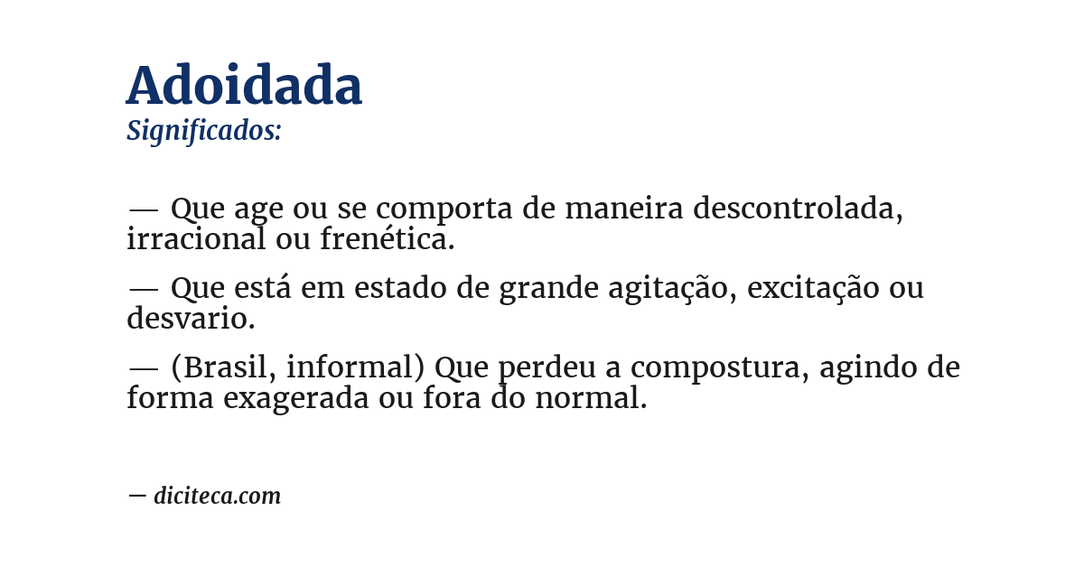Significado de adoidada
