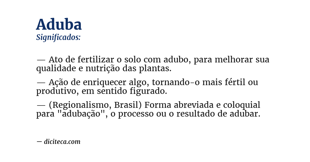 Significado de aduba